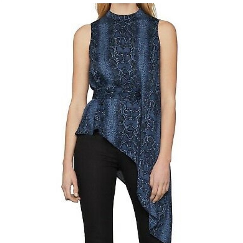 Asymmetrical Snake-Embossed Top Pacific Blue Python - Picture 2 of 4
